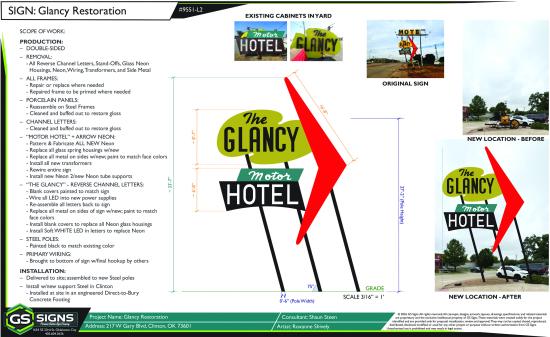 Exact location chosen for Glancy sign Exact location chosen for Glancy sign